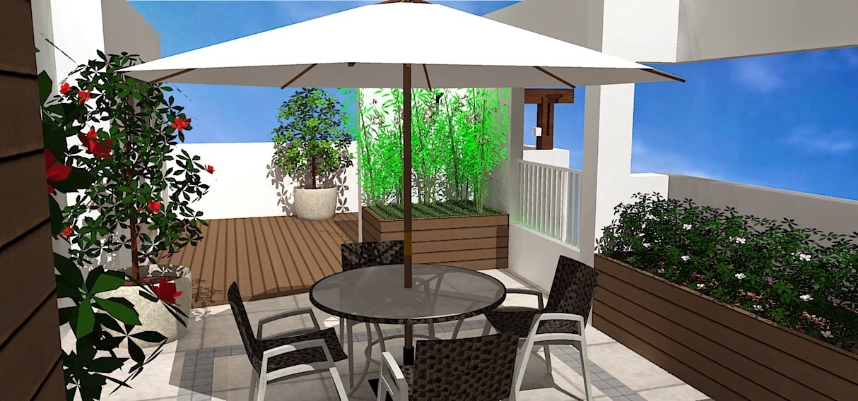 3D de projeto de paisagismo| Cobertura Residencial | Projeto A Prima Plantarum