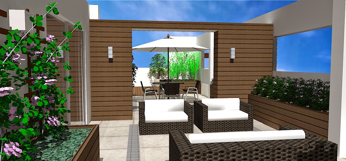 3D de projeto de paisagismo| Cobertura Residencial | Projeto A Prima Plantarum