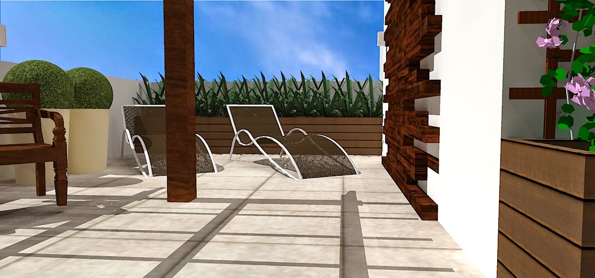projeto 3d de paisagismo cobertura residencial